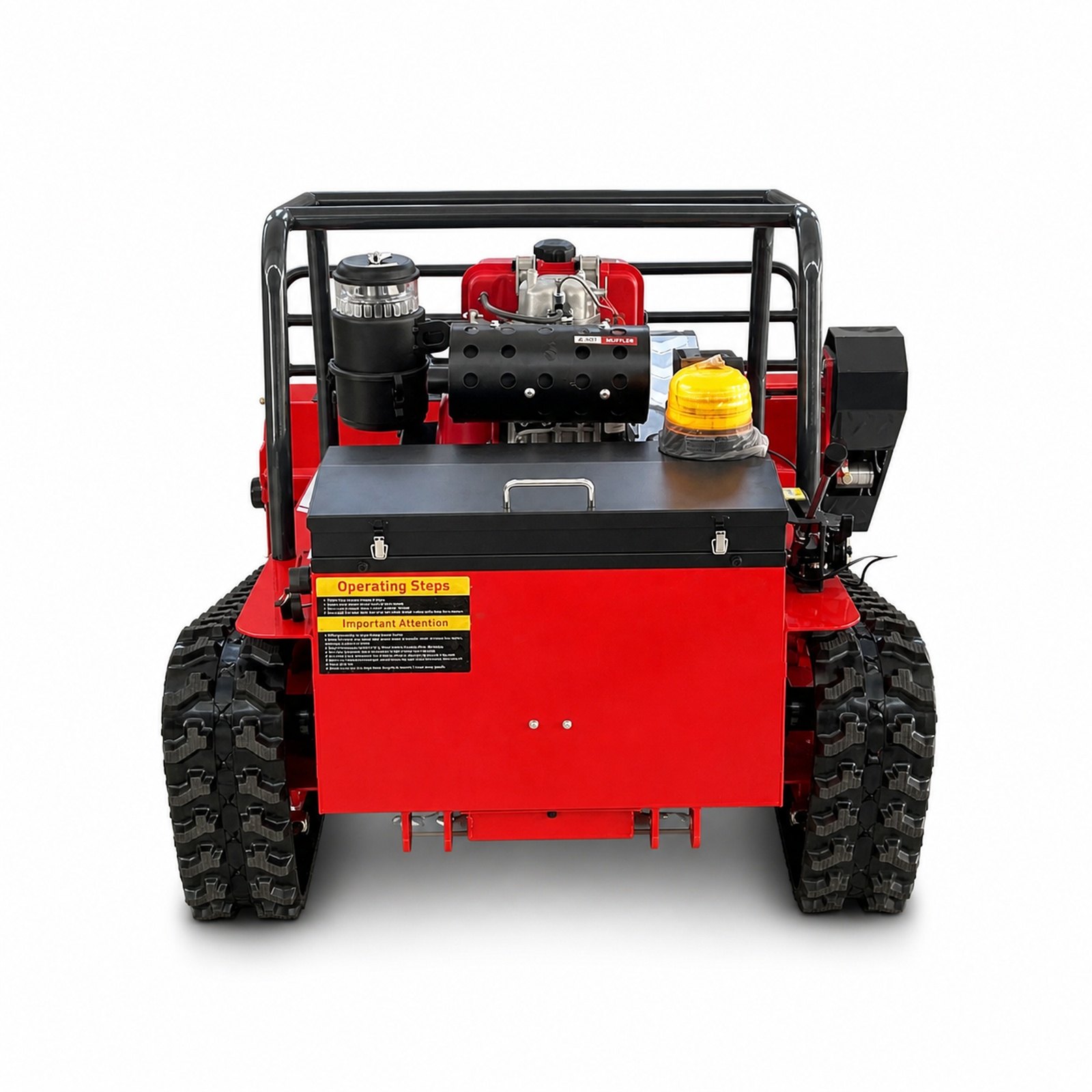 GST-1000 diesel hybrid tracked flail mower rear view