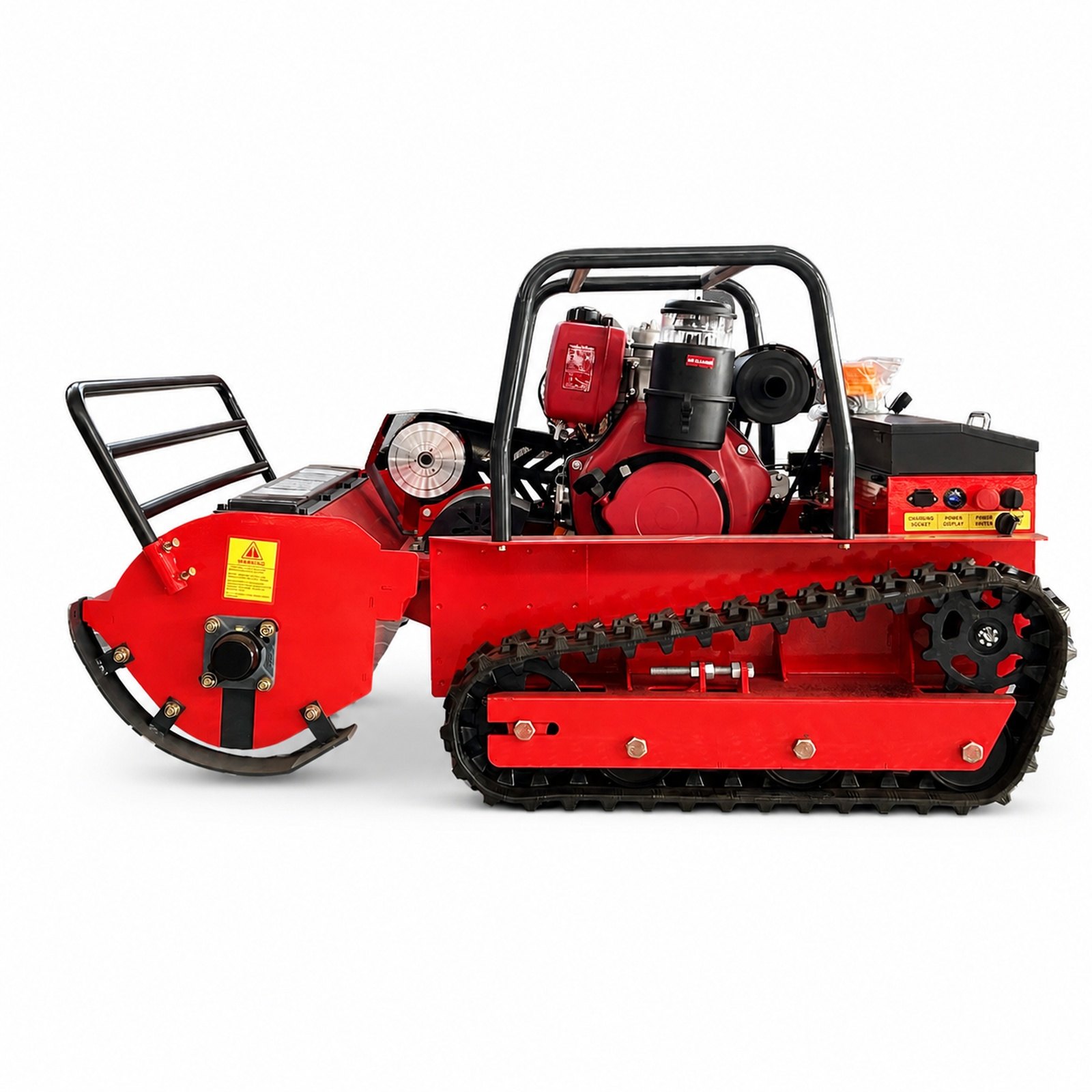GST-1000 diesel hybrid tracked flail mower left side view