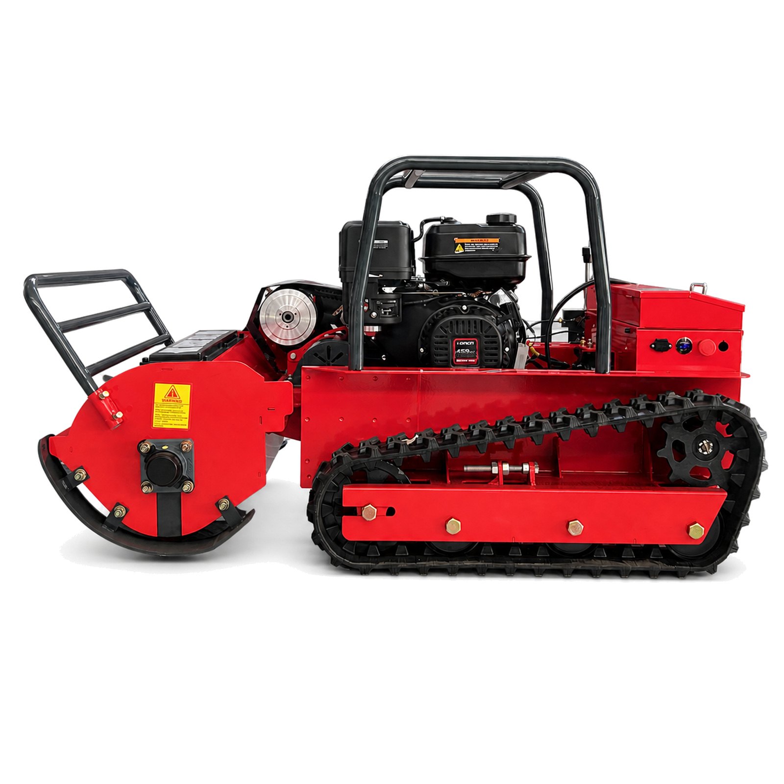 GST-800 gasoline hybrid tracked flail mower left side view