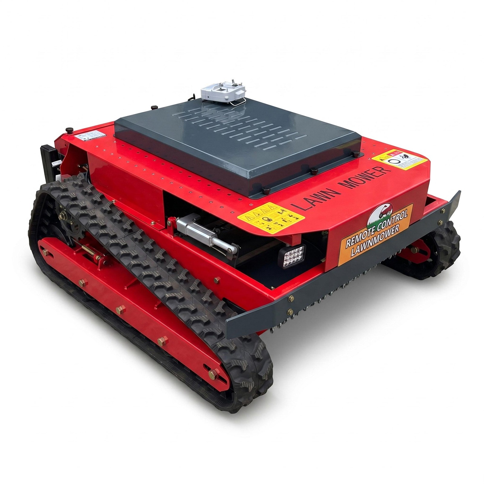 GST-900 hybrid tracked mower on white background