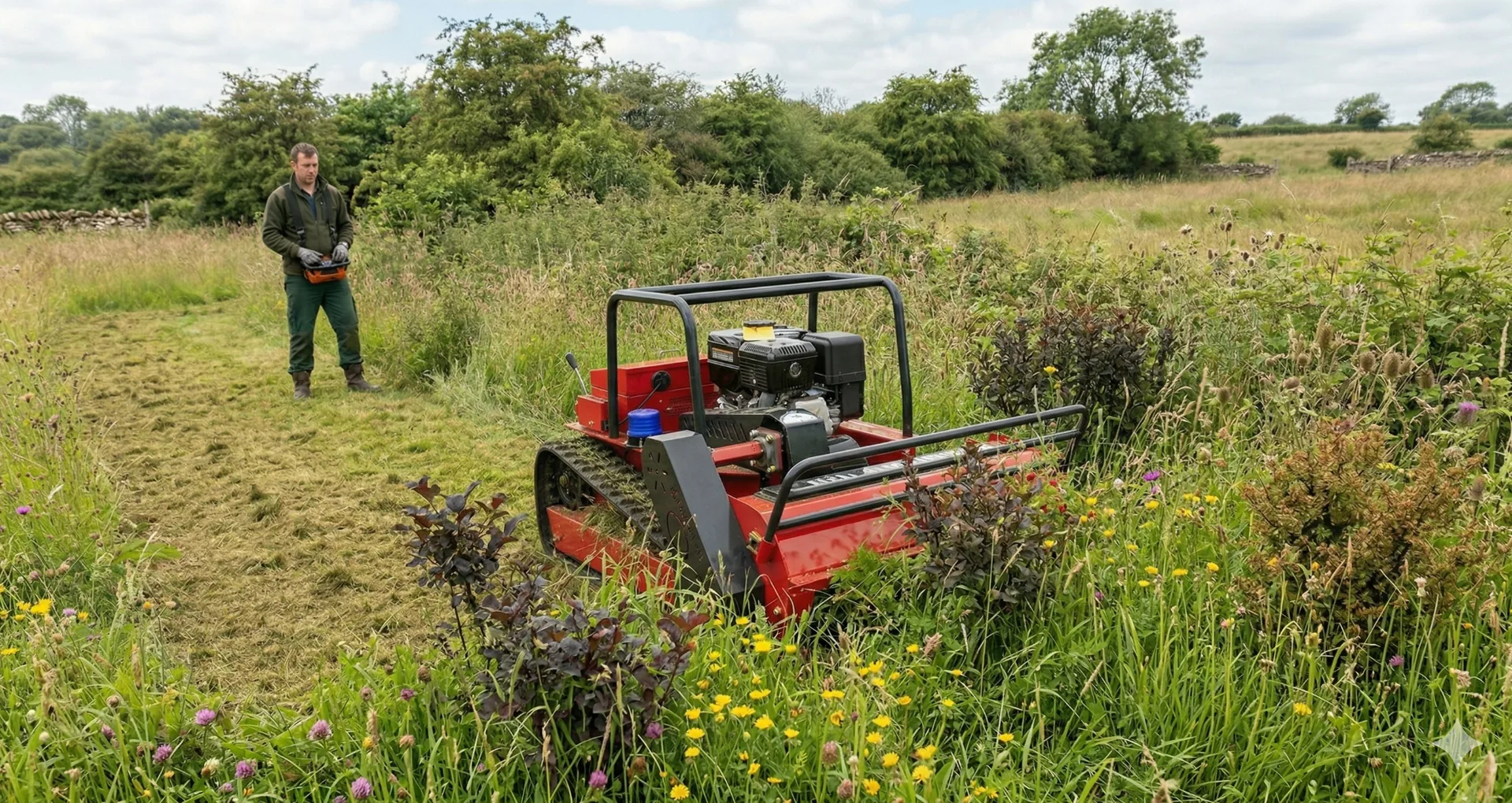 GREEN SHINE GST-1000 clearing rough grass and overgrown land